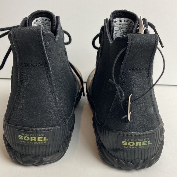 SOREL NWT Out N About Waterproof Boots Black Gold Lace Up Sz 6 Waterproof Winter - Picture 8 of 16